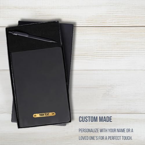 Image of 2 in 1 Personalized Office Gift Set of Pen and Notebook Diary with Your Name Engraved, A gift for all Corporate and Personal Occasions (Black)