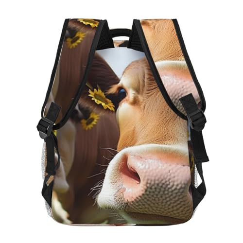Casual Backpack for Women Men Pretty Cows Lightweight Daypack Large Capacity Nurse Bag4