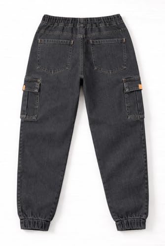 Image of Bold N Elegant Comfy Kid's Trendy Cool Print Washed 6 Pocket Denim Elasticated Jeans Joggers Pant for Baby Boys Girls