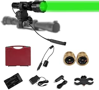 LUMENSHOOTER LS250 Long Range Hunting Light Kit,Green Red White Interchangeable LED Modules,High Power Rechargeable Night Vision Spotlight,Predator Flashlight Torch for Coon Coyote Hog Fox and Varmint