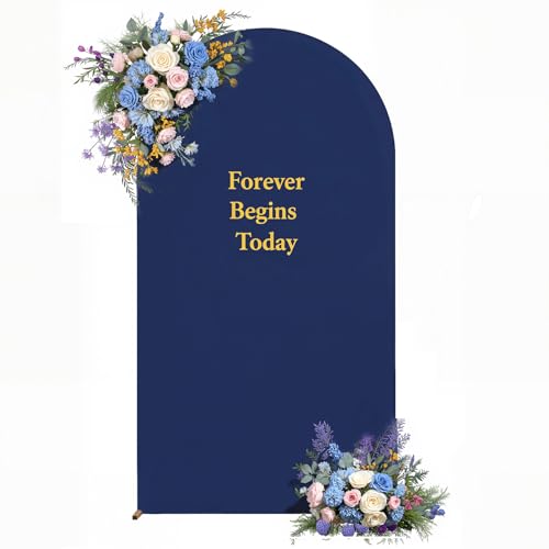 Navy Blue Arch Backdrop Cover 6FT Wedding Party Arch Covers Stretchy Backdrop Birthday Navy Blue Arch Cover Spandex Balloon Bridal Baby Shower Banquet Graduation Photo Background Decoration