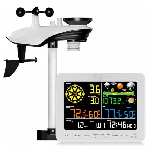 Sainlogic Wireless Weather Station with Outdoor Sensor, 9-in-1 Weather Station with Weather Forecast, Temperature, Air Pressure, Humidity, Wind Gauge, Rain Gauge, Moon Phase, Alarm Clock (No WiFi)