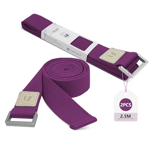 Sangles de yoga 1,8m 2,5m coton durable pour étirement et gym