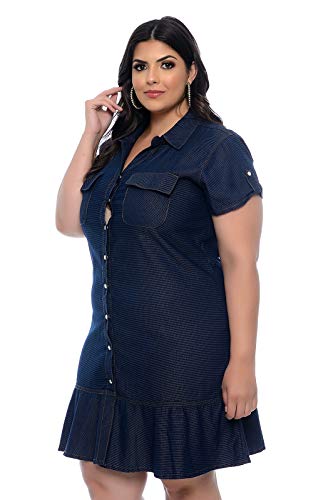 Vestido Chemisier Jeans Plus Size Anastasia-50