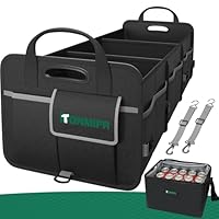 Tonmifr Kofferraum-Organizer mit 20L Frischhalte-Tasche - Robuste 600D Oxford Faltbox für SUV, Kombi & Estate, Großvolumen 112L(92L + 20L), 2 Haken & Reflektorstreifen