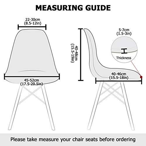Mid Century Modern Dining Chairs,Shell Chair Covers Jacquard Chair Covers Slipcovers Upholstered Side Chair With Metal Legs For For Club Kitchen Bedroom Living Dining Room(Gray Blue, 6Pcs) #TOP4