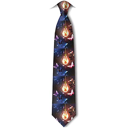 Preisvergleich Produktbild Glühbirne mit Nachtschmetterlingen Gentleman Business Tie Herren Krawatte Classic Neck Ties 8CM (3.15 in)