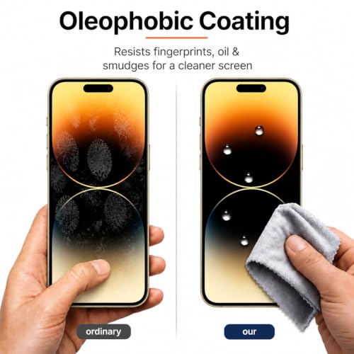Image of Tempered Glass for iPhone 14 Pro | 9H Hardness Screen Guard | HD Clear Screen Protector | Bubble-Free Installation | Anti-Fingerprint | Smooth Touch | Case