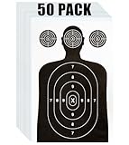 50 Pack Paper Shooting Target for Gun Range, Target Practice- (Industry Standard Size 17 X 25 inch) Silhouette Paper for Handguns, Rifles, Pistols, Airguns, BB Gun, Pellet Gun, Crossbow, Arrow