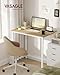 VASAGLE Computer Desk, Office Desk, 80 x 50 x 76 cm, for Study, Bedroom, Living Room, Natural Oak and Pearl White LWD038W70