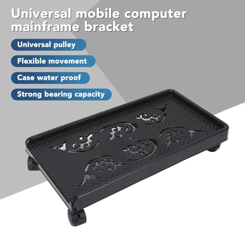 Soporte móvil para CPU Walfront, con 4 ruedas universales y bloqueos fijos, capacidad de carga de 30 kg, dimensiones 460 x 245 x 80 mm miniatura 2