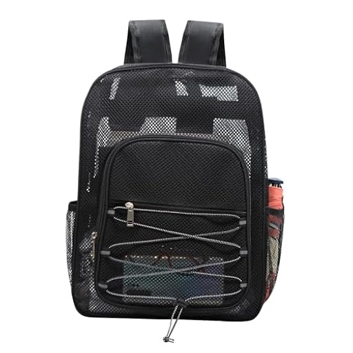 Long Keeper Mochila de Malla Mochila Transparente de Gimnasio Nadar Escuela Bolso Semitransparente Mochila Viaje Portátil 15.6 Pulgadas para Hombre Mujer (Negro) | Ya disponible en tu tienda friki favorita! En mundofriki.es!