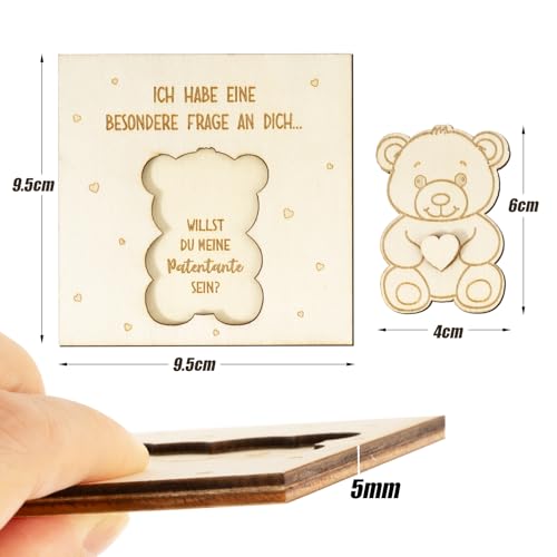 BOFUNX Patentante Fragen Geschenk personalisiert Patentante Fragen Karte Kreative Patin Einladungsgeschenk Baby Geburt Babyparty Schwangerschaft Verkünden