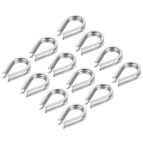 PATIKIL 2mm 1/16 Pulgadas Grillete de Cuerda de Alambre, 12 Unidades de Grilletes de Cable de Acero Inoxidable 304 para Aparejo de Barcos