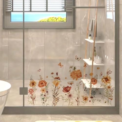 2 láminas vinilo mural flores boho 35.43"x11.81" miniatura 5
