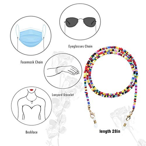 Norouov 6 Pack Color Glasses Mask Chain Eyeglass Chain Adjustable Stylish Neck Chains For Women Girls Wear As Face Mask Holder Or Elegant Necklace #TOP3