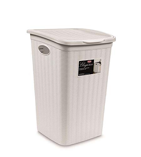 Stefanplast Elegance Portabiancheria, Bianco, 37x38x54.5h cm