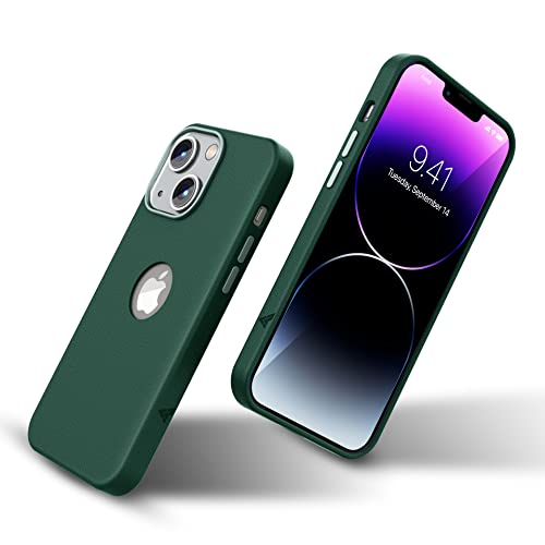 Image of Vaku Luxos Lexza for iPhone 14 Cover Case, Premium Leather, Military-Grade Protection, Slim, Thin Compatible with iPhone 14 Back Cover - Green