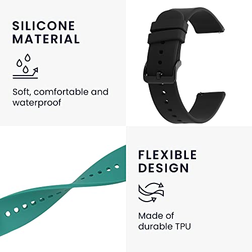 kwmobile 2x Straps for Huami Amazfit Bip U/Bip U pro Watch Strap, Silicone Replacement Watch Strap Set - Image 3