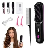 CLINORA KABELLOSE STYLING-BÜRSTE, CLINORA STYLING BÜRSTE, STYLINGBÜRSTE FÜR KURZE HAARE MIT LED-ANZEIGE, 3 TEMPERATURSTUFEN TRAGBARE, FÜR GLATTES, LOCKIGES UND TROCKENES HAAR (A)
