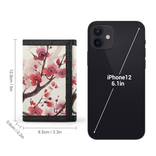 Japanese Spring Plum Floral Wallet Men Trifold Wallet Slim Coin Purse with 8 Card Slots Credit Card Holder2