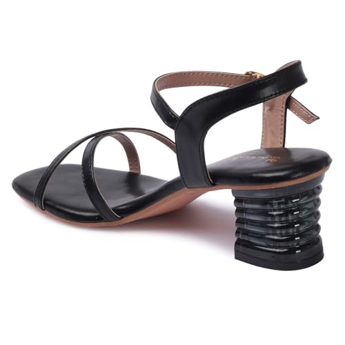 Image of Longwalk Women's Cross Strap Sandal, Transparent Heel Sandal for Girl's