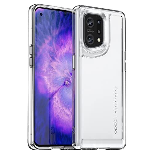 Hi-Case Coque pour Oppo Find X5, Housse Transparente Antichoc Antipoussière, Protection complète à 360°, Etui Bumper Silicone & PC, Transparent