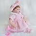 ENADOLL Lifelike Reborn Baby Doll, Newborn Baby Dolls Realistic 16 Inch Girl with Pink Headband Silicone Vinyl Weighted Soft Body Gift Set for Kids Age 3+