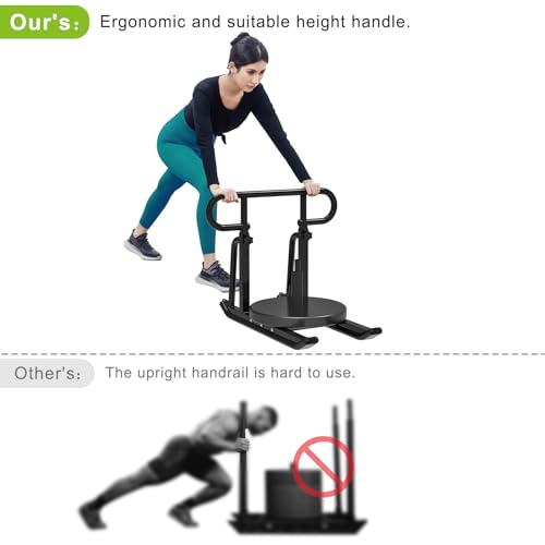 Kipika Weight Sled, Workout Sled, Fitness Strength Training Sled, Speed Training Sled for Athletic Exercise, Speed Improvement, Easily Through Obstacles, Suitable for 1" & 2" Weight Plate (F- Black) - image 3