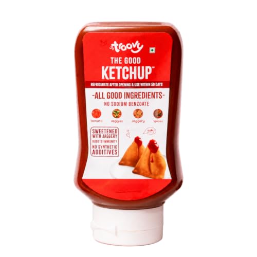 Troovy Tomato Sauce | 100% Chemical Free | No Preservatives | No Processed Sugar (uses Jaggery) | No MSG | No Sodium Benzoate | All Natural Ingredients | Contains Minerals Like Iron | Tastes like Regular Tomato Ketchup (PO1)