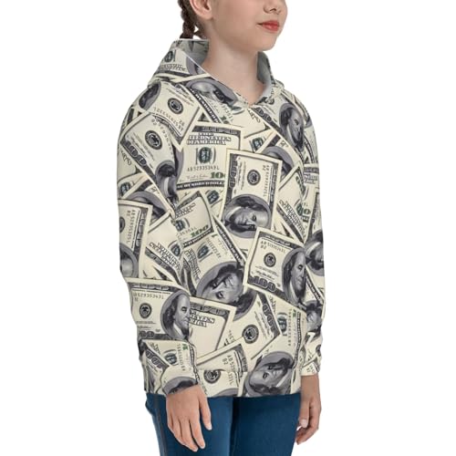 Funny American Dollar Money Kids Pullover Hoodies Boys Sweatshirts Girls Athletic Clothes with Pocket3