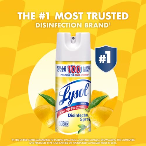 Lysol Disinfectant Spray, Sanitizer, Morning Breeze & Lemon, 19 oz, 4 Pack - image 8