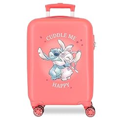 Joumma Disney Stitch Cuddle me Maleta de Cabina Rosa 38x55x20 cms Rígido 2 kgs Cierre de combinación Lateral ABS 2 kgs 34 L Equipaje de Mano
