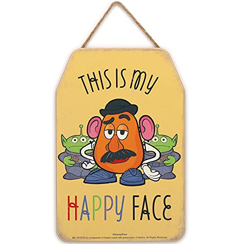 Image of Disney Pixar Toy Story This Is My Happy Face Hanging Wood Wall Decor - Cute Toy Story Sign for Kids' Bedroom or Play Room