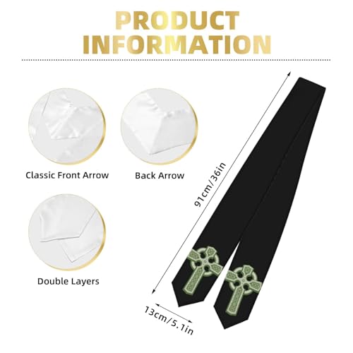 Celtic Cross Happy St. Patrick'S Day Shawl 36in×5.1in Graduate Honor Stole，Unisex Graduation Gifts3