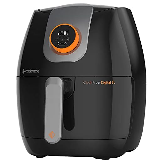 Fritadeira Sem Óleo Cadence Contrast Cook Fryer Digital, 3L, 110V, Preto, FRT526