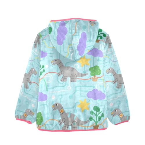 Mechanical Dinosaur Sherpa Fleece Girls2