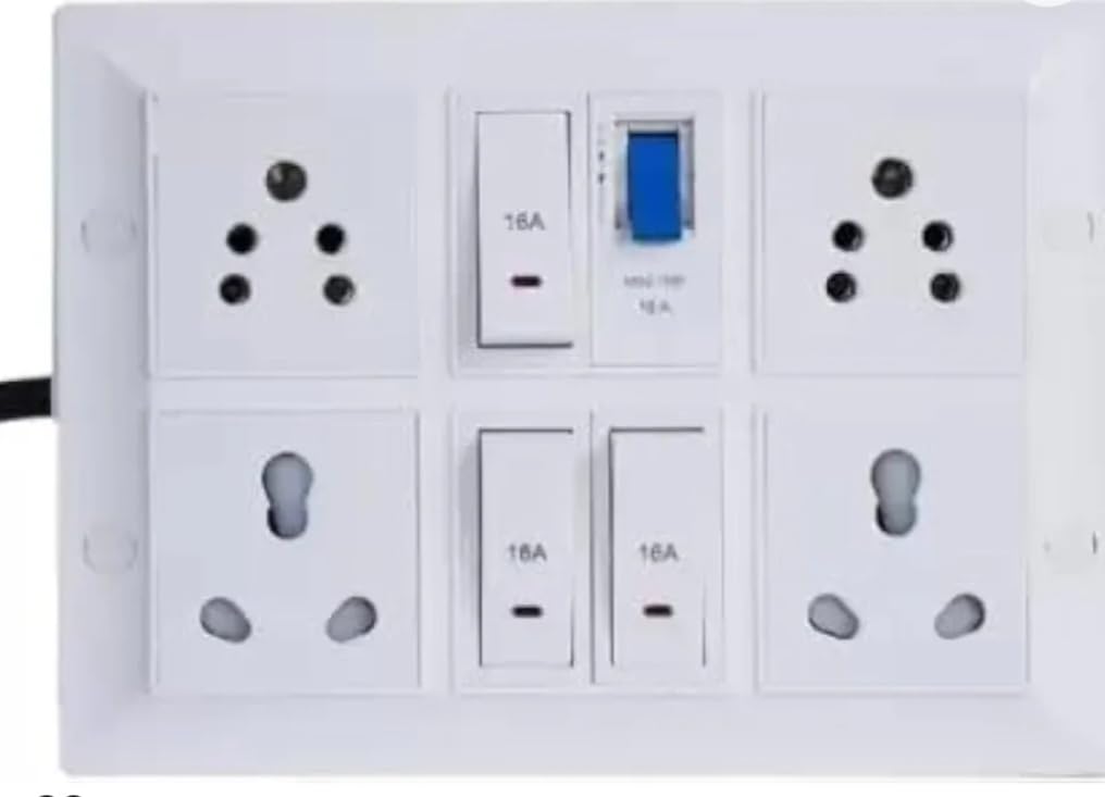 bahul 4 meter heay duty wire 1500watt capacity extension 4 socket extension boards (white, 4 m)