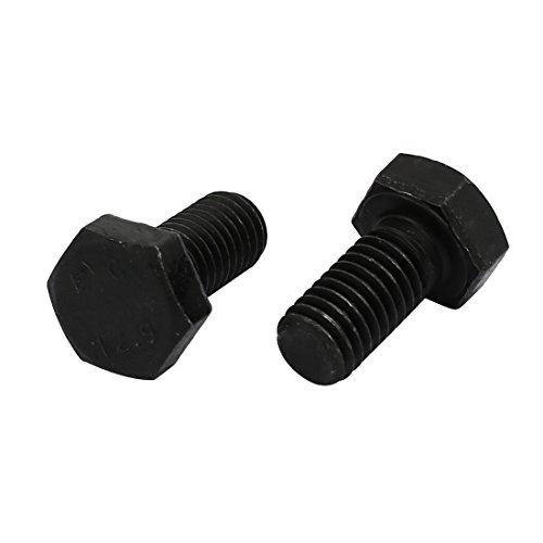 Image of uxcell 5pcs M8x16mm Thread 12.9 Grade External Hex Head Left Hand Screw Bolt Black