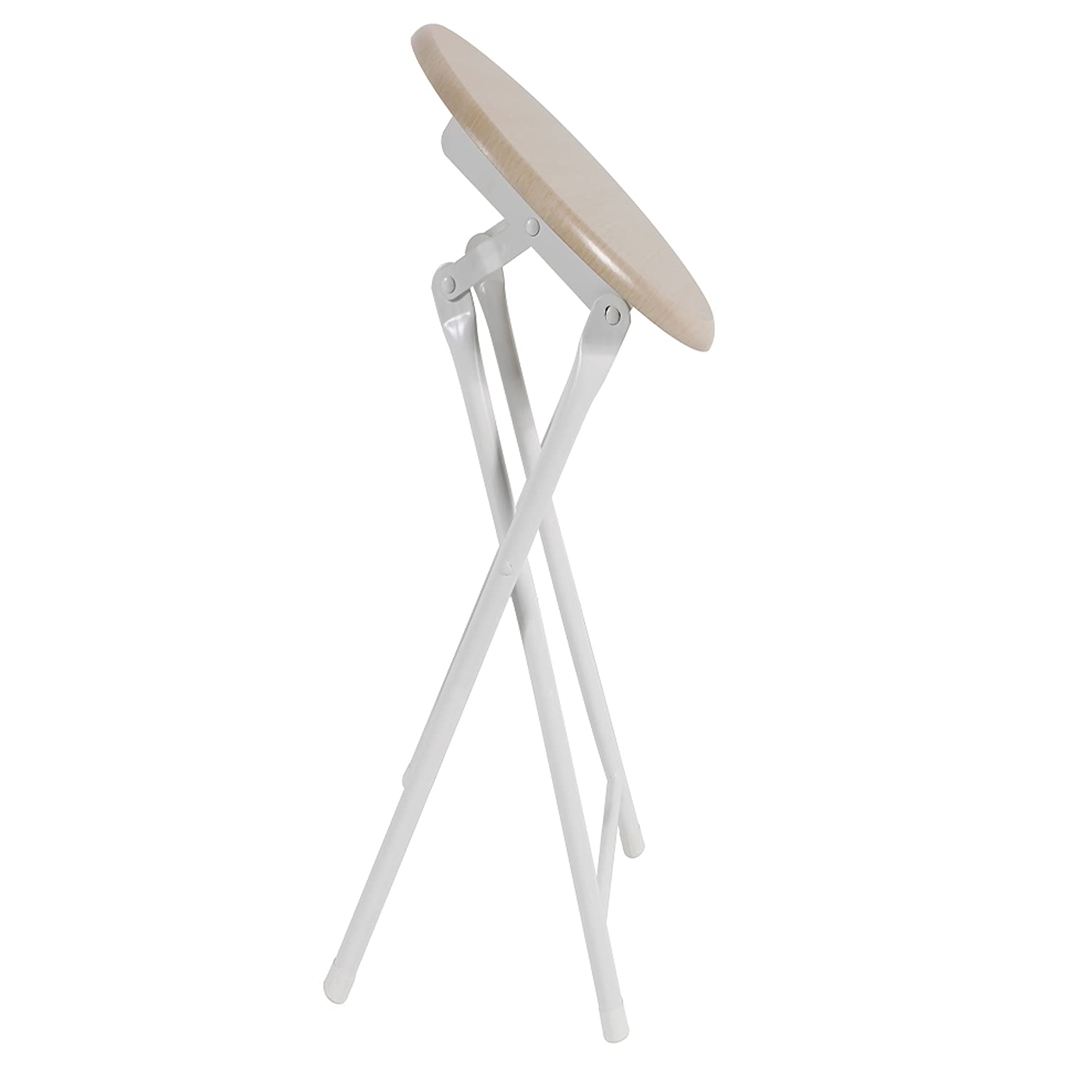 Opvouwbare Houten Kruk Rotan Seat Bar Stoel Ronde Metalen Frame Teller Kruk Ruimtebesparende Tuinstoelen Hoogte 50cm Zwart Tuinmeubilair