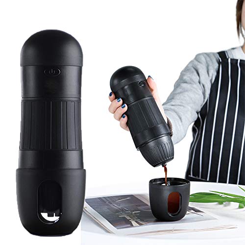 Kaffeemaschine, tragbare Espresso-Maschine, Mini-Reise-Kaffeeautomat, ideal für Camping, Reisen und Büro Kompatibel mit gemahlenem Kaffee tragbarer