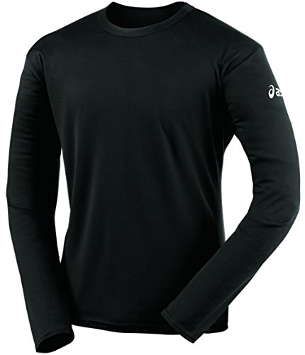ASICS Men's Circuit 7 Warm-Up Long Sleeve Shirt (Black, Large)