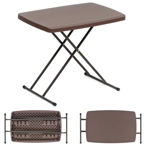 Livzing 2.5 Ft Lenght | Height Adjustable Folding Picnic Table | Heavy-Duty HDPE Plastic &amp; Metal Frame | Foldable Patio Table | Portable Outdoor C