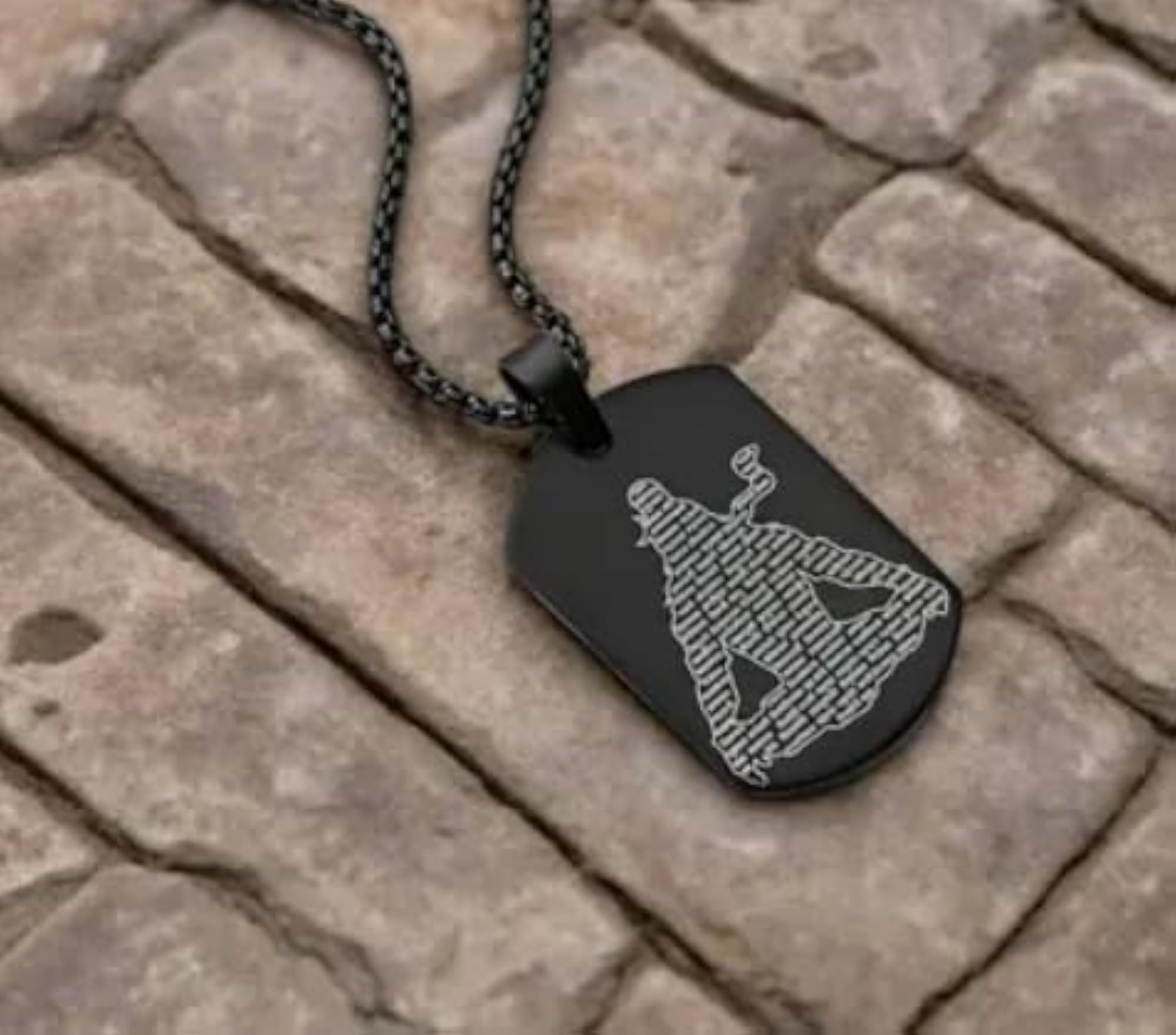 Men's Stainless Steel Shiv Chalisa Black Locket with Chain