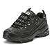 Skechers D'Lites - Fresh Start, Scarpe Donna, Black Black Leather Mesh Charcoal Trim Yellow Bbk, 39 EU