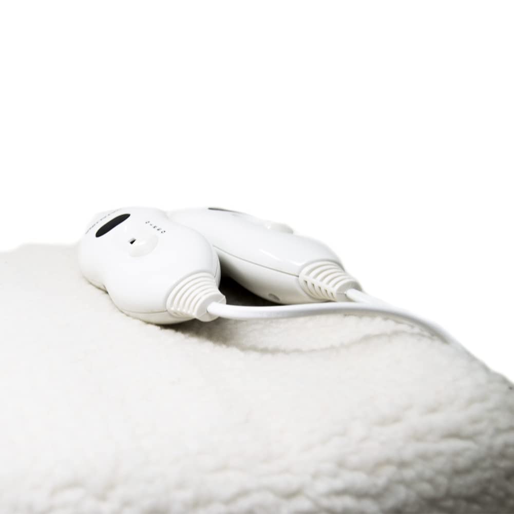 BAKAJI Coperta Elettrica Termica Matrimoniale in fibra di Lana con Telecomando a Tre Livelli di Calore Termocoperta Riscaldante Regolabile Scaldaletto Termocoperta Scalda Letto