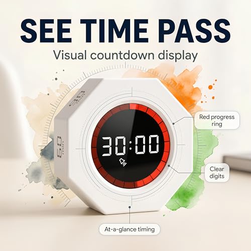 Multi-Function Electronic Timer, Learning Management - USB-C Rechargeable Flip Timer with Presets, Silent Mode & Vibration - Ideal for ADHD, Pomodoro, Classroom, Kids, Kitchen & Chess Clock - Image 4