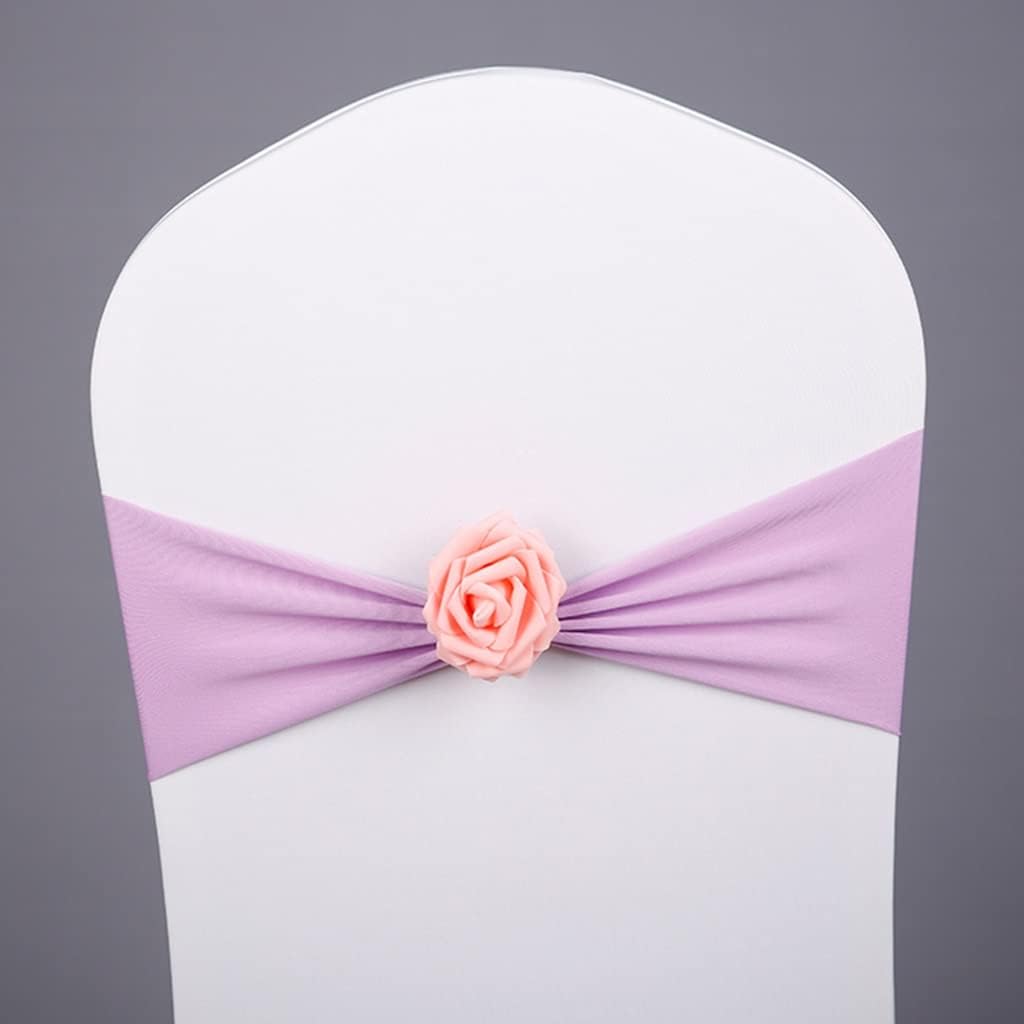Chair Sashes for Party 10-50Pcs Elegant Art Simulation Roses Chair Ties Wedding Celebration Elastic Chair Back Decoration Easy to Install (Color : A Size :30) (G*20)