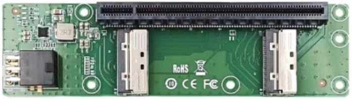 MCIO PCIe 5.0 x16 Adapter Card, 8i to PCIe Expansion Board, Dual MCIO 74-Pin Ports, 138.5x38mm, High-Speed GPU Extension Solution