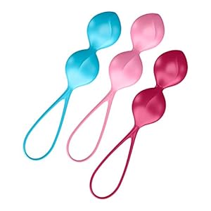Satisfyer Balls, lustkogels trainings-set, bonte dubbele kogels voor meer seksplezier, 3,4 cm, 3 delen